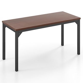 55-inch Conference Table With Heavy-duty Metal Frame-brown