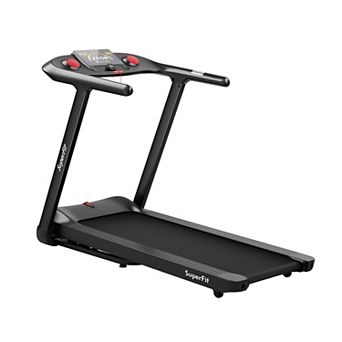 4.75hp Folding Treadmill With Preset Programs Touch Screen Control-black