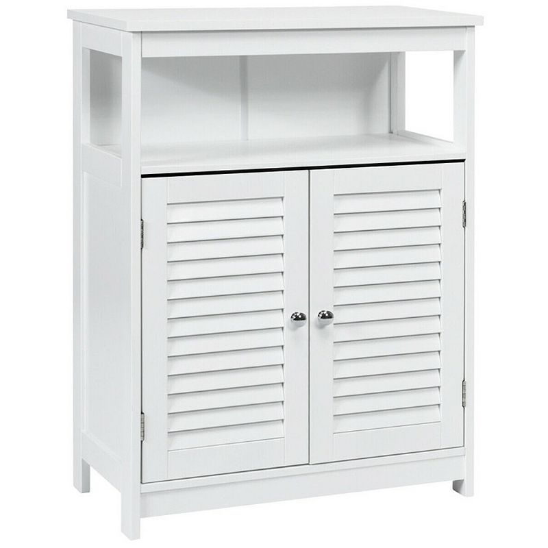 Freestanding Bathroom Cabinet with Double Shutter Doors 23.5 Inch 77 Lb Top