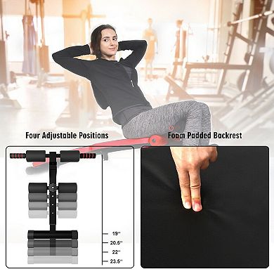Folding Weight Bench Adjustable Sit-up Board Workout Slant Bench-red