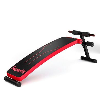 Folding Weight Bench Adjustable Sit-up Board Workout Slant Bench-red
