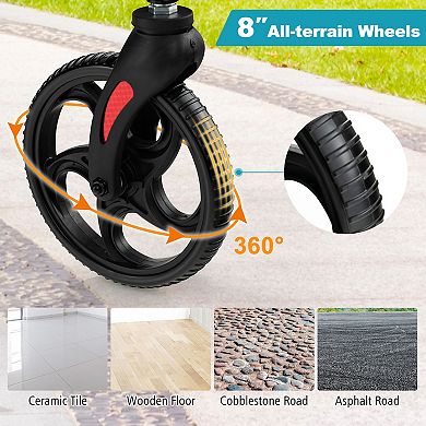 2-in-1 Adjustable Folding Handle Rollator Walker With Storage Space-blue