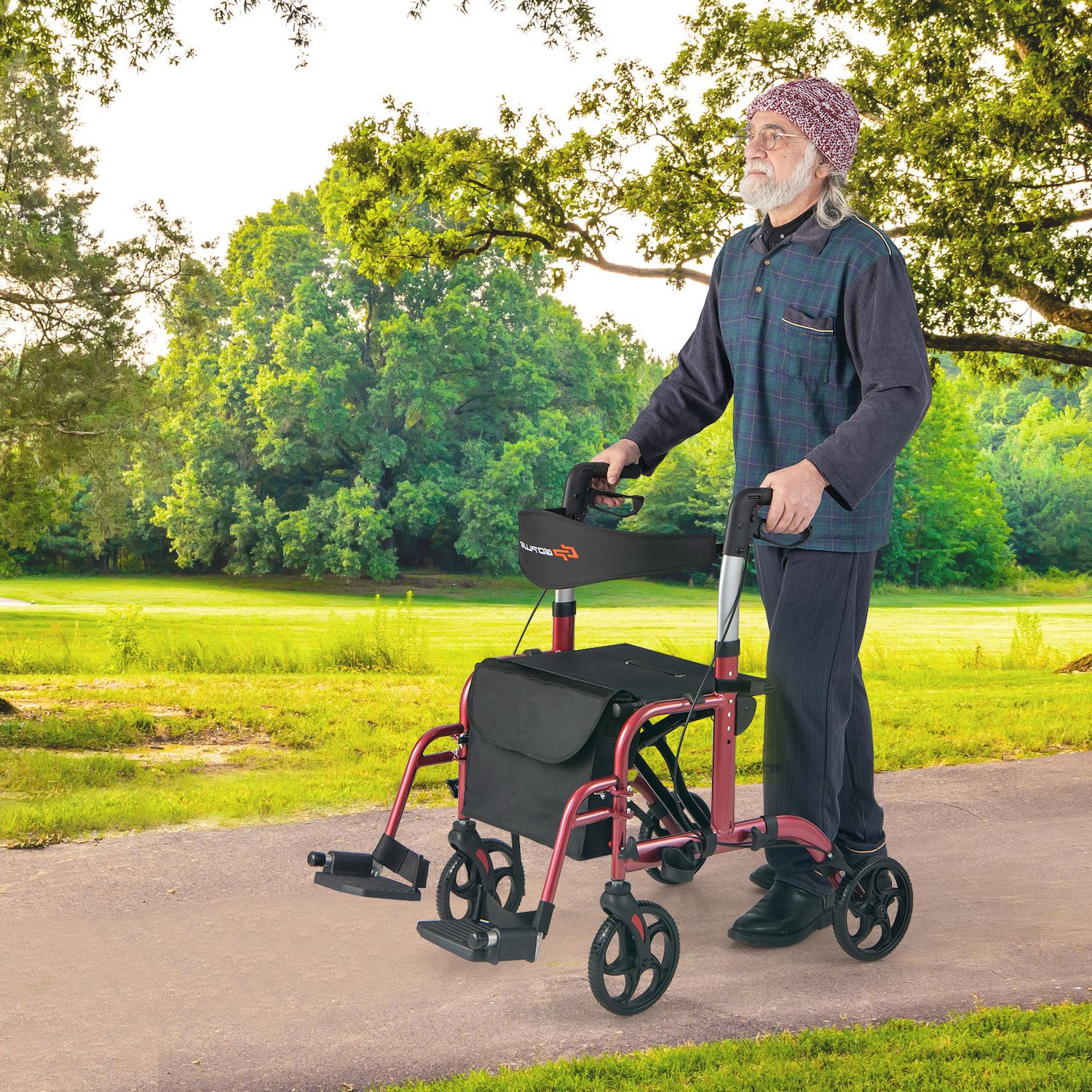 HONEY JOY Wagon Stroller For 2 Kids, 2 Seater Toddler Quad Stroller Wagon, Adjustable Push/Pull Handle Bar, Drop-Down Footwell & Upholstered Seats, Collapsible Kids Wagon With Canopy(Gray