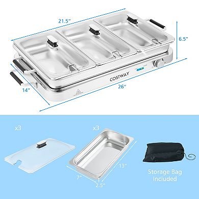 2 In 1 Electric Warming Tray With Temperature Control