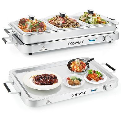 2 In 1 Electric Warming Tray With Temperature Control
