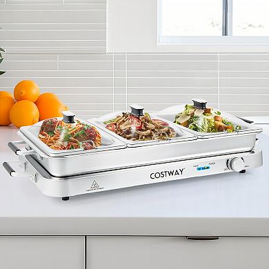 2 In 1 Electric Warming Tray With Temperature Control