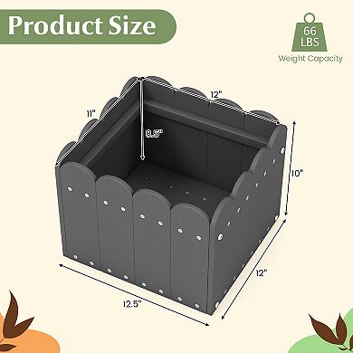 2-pack Square Planter Boxes With Drainage Gaps For Front Porch, Garden, And Balcony-gray