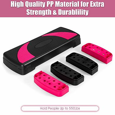 31 Inch Adjustable Exercise Aerobic Stepper With Non-slip Pads