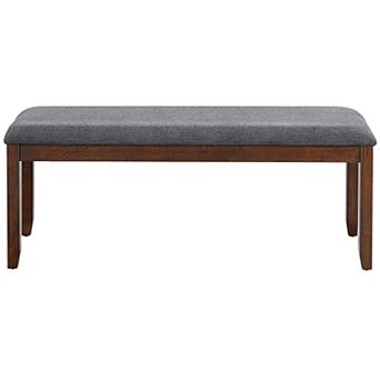 Upholstered Entryway Bench Footstool With Wood Legs