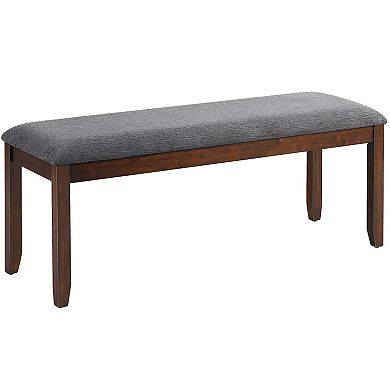 Upholstered Entryway Bench Footstool With Wood Legs