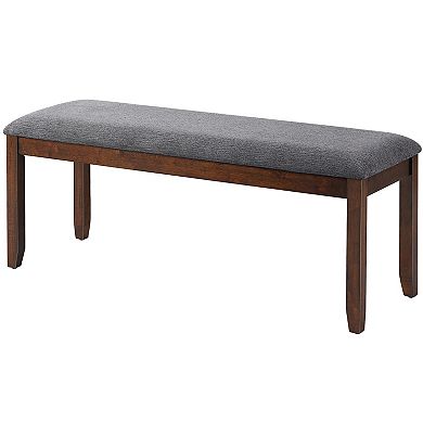 Upholstered Entryway Bench Footstool With Wood Legs