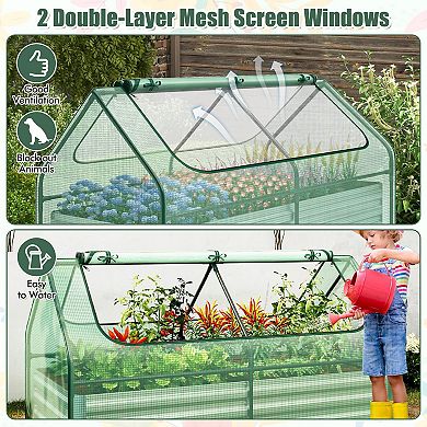 Raised Garden Bed With Greenhouse Cover Galvanized Metal Planter