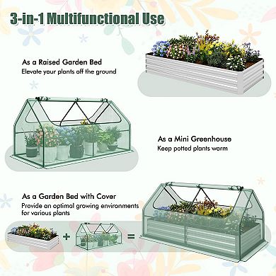 Raised Garden Bed With Greenhouse Cover Galvanized Metal Planter