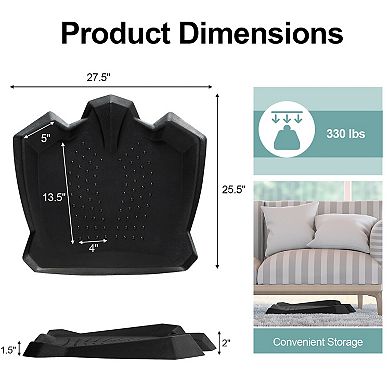Portable Anti-fatigue Standing Mat With Massage Points And Diverse Terrain-black