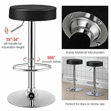 1 Piece Round Bar Stool Adjustable Swivel Pub Chair