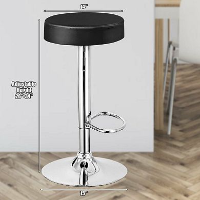 1 Piece Round Bar Stool Adjustable Swivel Pub Chair