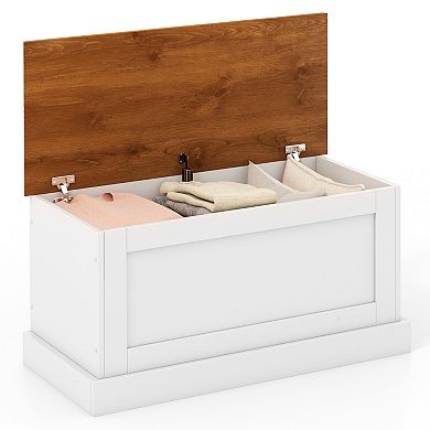 Large Storage Chest With Safety Metal Hinge-white