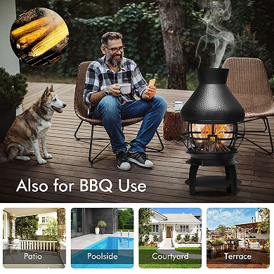 Patio Wood-burning Chiminea Fireplace