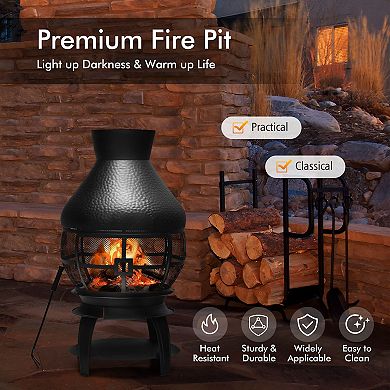 Patio Wood-burning Chiminea Fireplace