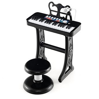 37-key Kids Piano Keyboard With Microphone-black (ages 3+)