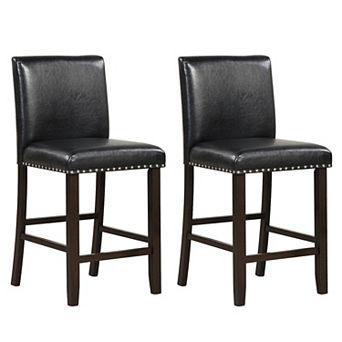 Set Of 2 Bar Stools With Back For Kitchen Island