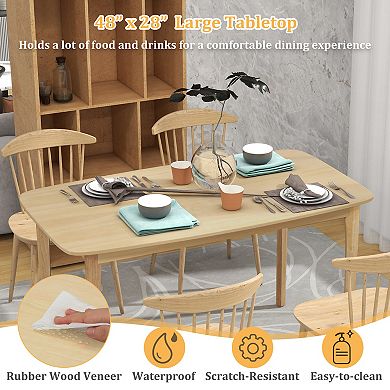 48-inch Solid Wood Dining Table With Rubber Wood Legs For Kitchen And Dining Room-natural