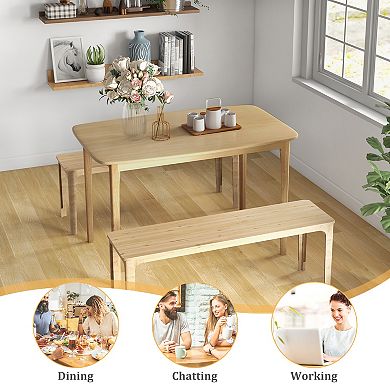48-inch Solid Wood Dining Table With Rubber Wood Legs For Kitchen And Dining Room-natural