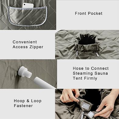 Portable Personal Steam Sauna Spa With Steamer And Chair-gray
