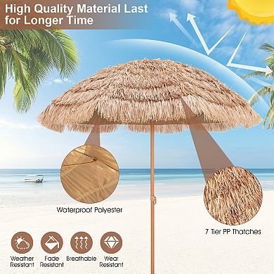 7.2 Ft Patio Tiki Umbrella for Outdoor Patio Furniture Shade