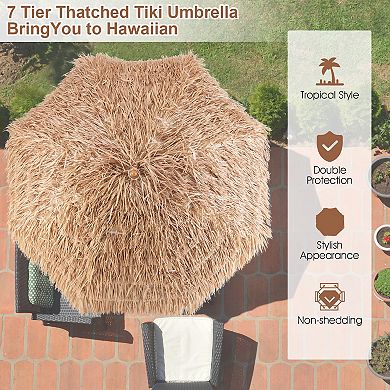 7.2 Ft Patio Tiki Umbrella for Outdoor Patio Furniture Shade