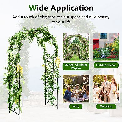 Garden Arch Arbor Trellis Patio Plant Stand Rack Archway-black