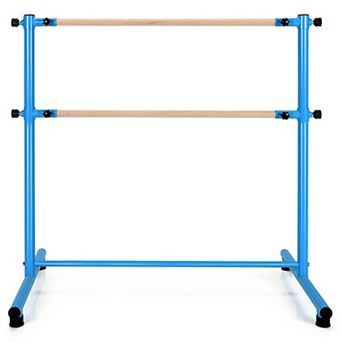 47-inch Double Ballet Barre With Anti-slip Footpads-blue