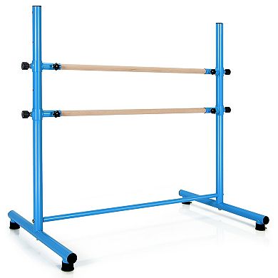 47-inch Double Ballet Barre With Anti-slip Footpads-blue