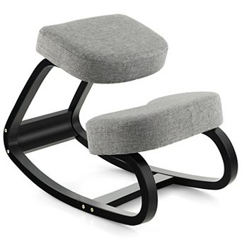 Rocking Ergonomic Kneeling Chair With Padded Cushion For Home Office-gray