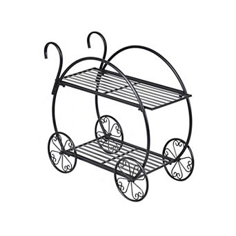 Heavy-duty Metal Flower Cart Plant Stand For Indoor And Outdoor Use
