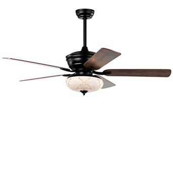 52-inch Ceiling Fan With 3 Wind Speeds, 5 Reversible Blades-black