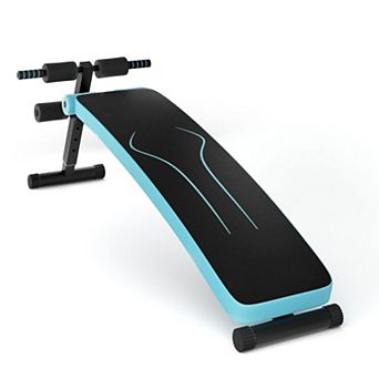 Folding Weight Bench Adjustable Sit-up Board Workout Slant Bench-blue