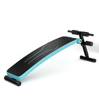Folding Weight Bench Adjustable Sit-up Board Workout Slant Bench-blue