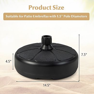 27 Lbs Fillable Round Umbrella Base Stand For Yard Garden Poolside