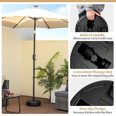 27 Lbs Fillable Round Umbrella Base Stand For Yard Garden Poolside