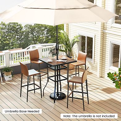 27.5 Inches Patio Bar Table For Garden Backyard Poolside