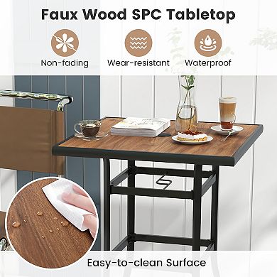 27.5 Inches Patio Bar Table For Garden Backyard Poolside