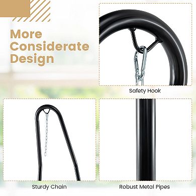 Hammock Chair Stand Adjustable Swing Chair Stand With Safety Hook And Sturdy Chain