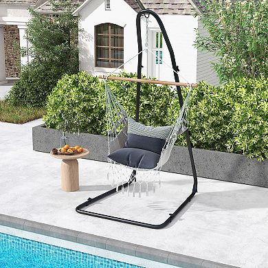 Hammock Chair Stand Adjustable Swing Chair Stand With Safety Hook And Sturdy Chain