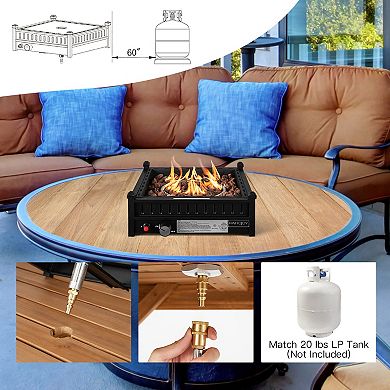 16.5-inch Tabletop Propane Fire Pit With Easy Ignition-black