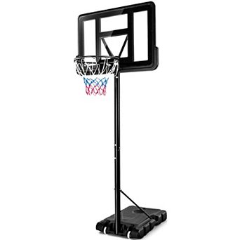 Adjustable Portable Basketball Hoop Stand With Shatterproof Backboard Wheels