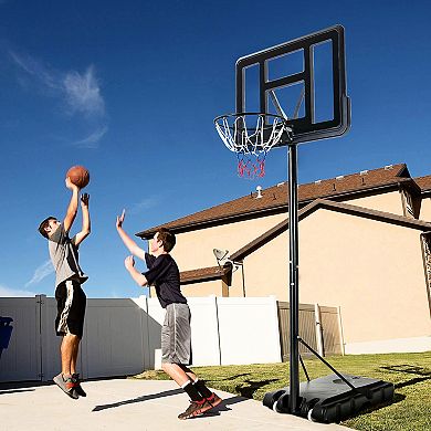 Adjustable Portable Basketball Hoop Stand With Shatterproof Backboard Wheels