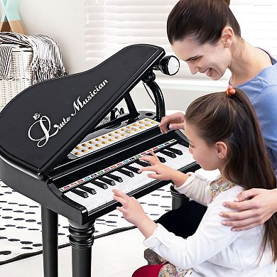 31-key Kids Piano With Stool And Piano Lid-black