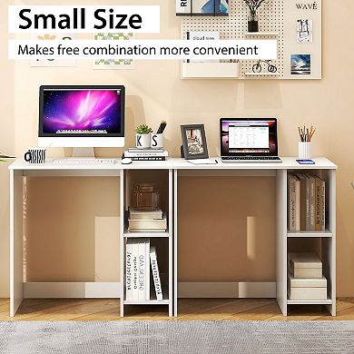 31.5-inch Modern Home Office Desk With 2 Storage Compartments-white