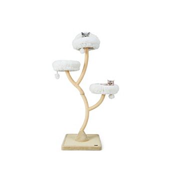 70 Inch Tall Cat Tree 4-layer Cat Tower With 3 Perches And Dangling Balls